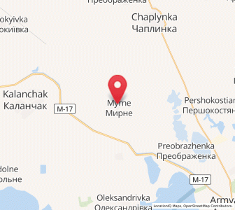 Map of Myrne, Kherson