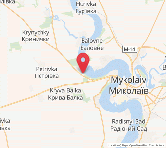 Map of Nadbuzke, Mykolaiv