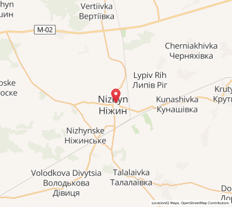 Map of Nizhyn, Chernihiv