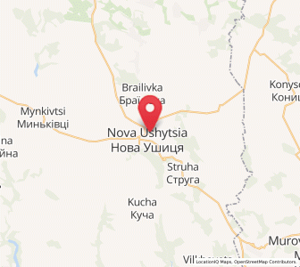 Map of Nova Ushytsya, Khmelnytskyi