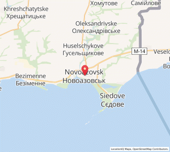 Map of Novoazovs'k, Donetsk