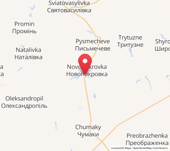 Map of Novopokrovka, Dnipropetrovsk