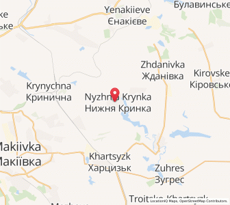 Map of Nyzhnia Krynka, Donetsk