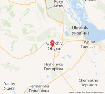Map of Obukhiv, Kiev