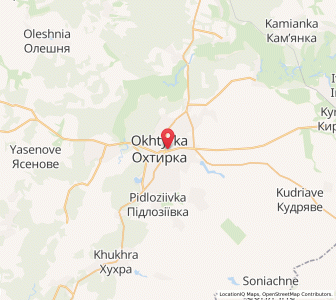 Map of Okhtyrka, Sumy