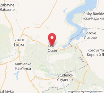 Map of Oskil, Kharkiv
