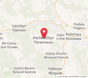 Map of Pechenizhyn, Ivano-Frankivsk