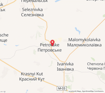 Map of Petrovske, Luhansk
