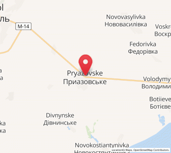 Map of Pryazovske, Zaporizhzhia