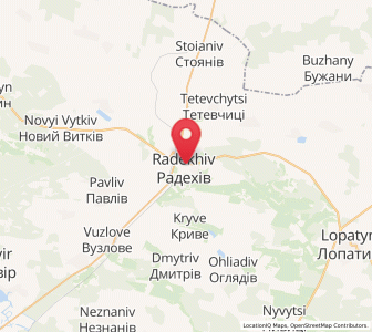 Map of Radekhiv, Lviv