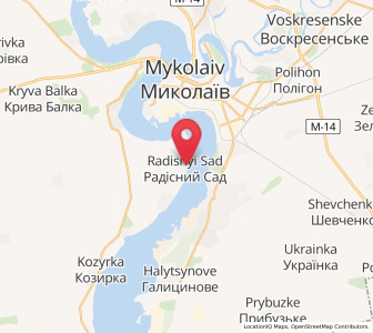 Map of Radisnyy Sad, Mykolaiv