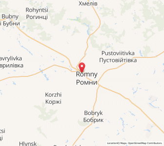 Map of Romny, Sumy