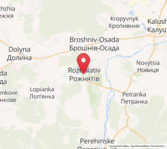 Map of Rozhniativ, Ivano-Frankivsk