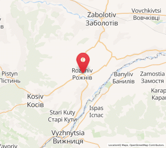 Map of Rozhniv, Ivano-Frankivsk