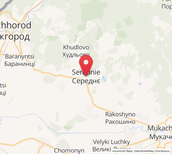 Map of Serednye, Transcarpathia