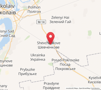 Map of Shevchenkove, Mykolaiv