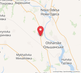 Map of Shostakove, Mykolaiv