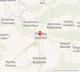 Map of Shostka, Sumy