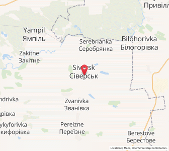 Map of Siversk, Donetsk