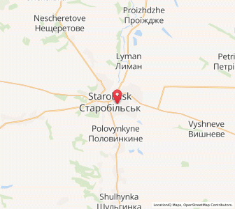 Map of Starobilsk, Luhansk
