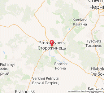 Map of Storozhynets, Chernivtsi