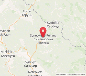 Map of Synevyrska Poliana, Transcarpathia