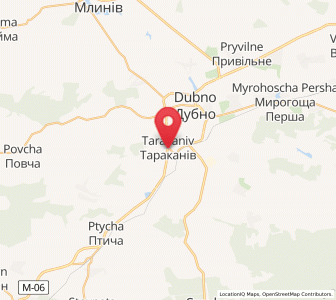 Map of Tarakaniv, Rivne