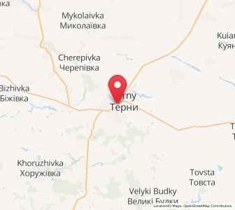 Map of Terny, Sumy