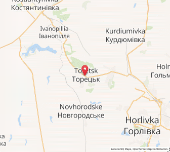 Map of Toretsk, Donetsk