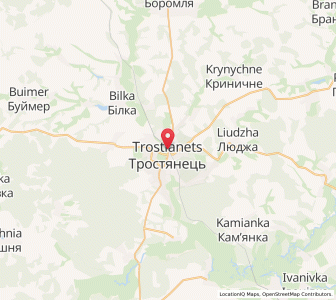 Map of Trostianets, Sumy