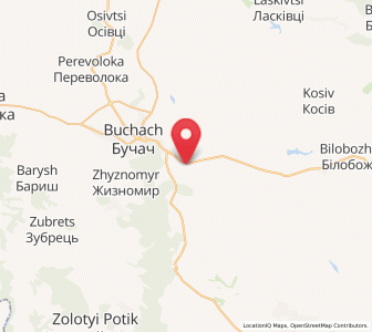 Map of Trybukhivtsi, Ternopil