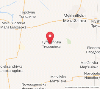 Map of Tymoshivka, Zaporizhzhia