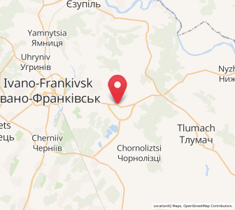 Map of Tysmenytsia, Ivano-Frankivsk