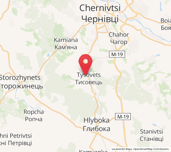 Map of Tysovets, Chernivtsi