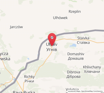 Map of Uhniv, Lviv