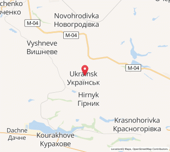 Map of Ukrainsk, Donetsk