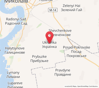 Map of Ukrayinka, Mykolaiv