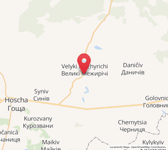 Map of Velyki Mezhyrichi, Rivne