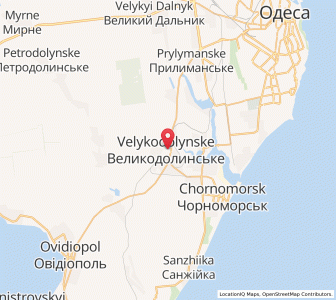 Map of Velykodolynske, Odessa