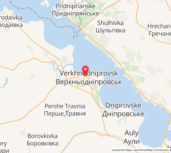 Map of Verkhnodniprovsk, Dnipropetrovsk