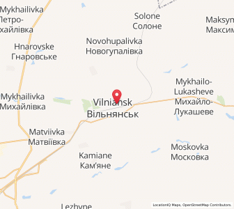 Map of Vilnyansk, Zaporizhzhia