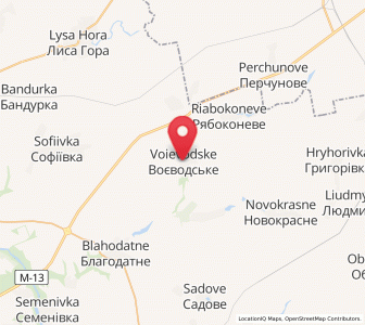 Map of Voyevodske, Mykolaiv