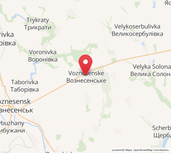 Map of Voznesenske, Mykolaiv