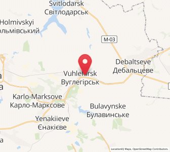 Map of Vuhlehirsk, Donetsk