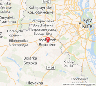 Map of Vyshneve, Kiev