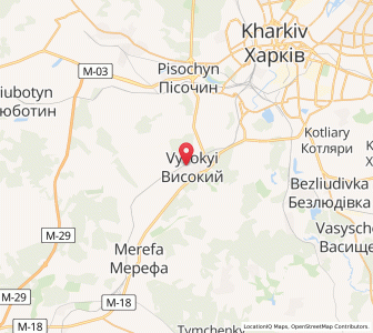 Map of Vysokyi, Kharkiv