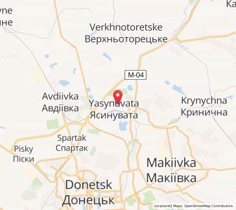 Map of Yasynuvata, Donetsk