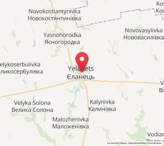 Map of Yelanets, Mykolaiv
