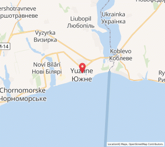 Map of Yuzhne, Odessa