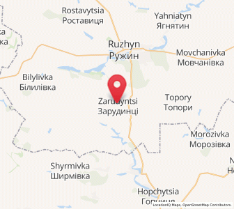 Map of Zarudyntsi, Zhytomyr